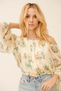 Wild Roses Off-Shoulder Floral Peasant Top - ShopPromesa