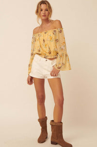 Wild Roses Off-Shoulder Floral Peasant Top - ShopPromesa