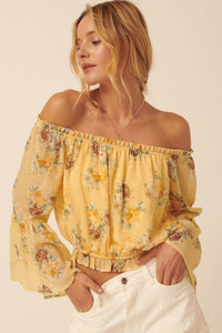 Wild Roses Off-Shoulder Floral Peasant Top - ShopPromesa