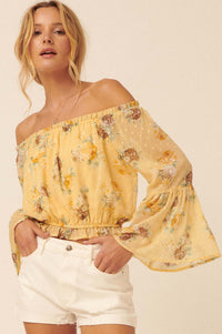 Wild Roses Off-Shoulder Floral Peasant Top - ShopPromesa