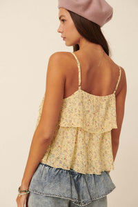 Petite Petals Tiered Ruffle Floral Cami Top - ShopPromesa