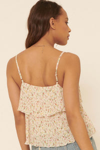 Petite Petals Tiered Ruffle Floral Cami Top - ShopPromesa