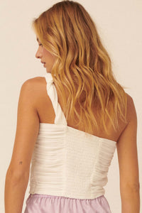 Perfect Moment Ruched One-Shoulder Tank Top - ShopPromesa