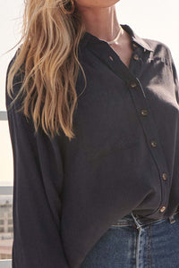 Rise Above Oversized Button-Up Pocket Shirt - ShopPromesa