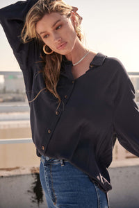 Rise Above Oversized Button-Up Pocket Shirt - ShopPromesa