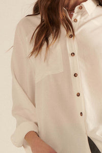 Rise Above Oversized Button-Up Pocket Shirt - ShopPromesa