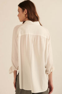 Rise Above Oversized Button-Up Pocket Shirt - ShopPromesa