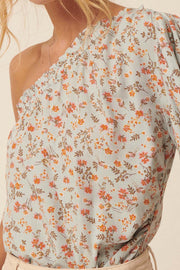 Morning Bloom Floral-Print One-Shoulder Bodysuit - ShopPromesa