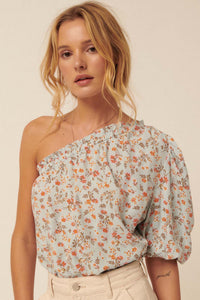 Morning Bloom Floral-Print One-Shoulder Bodysuit - ShopPromesa