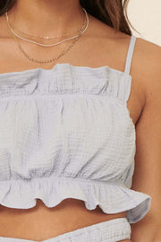 Girl Code Crinkle Cotton Ruffled Crop Cami Top - ShopPromesa