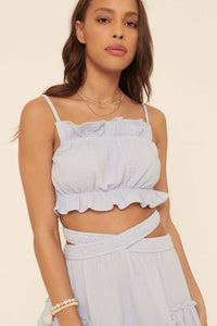 Girl Code Crinkle Cotton Ruffled Crop Cami Top - ShopPromesa