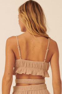 Girl Code Crinkle Cotton Ruffled Crop Cami Top - ShopPromesa