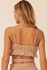 Girl Code Crinkle Cotton Ruffled Crop Cami Top - ShopPromesa