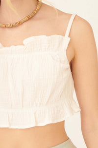 Girl Code Crinkle Cotton Ruffled Crop Cami Top - ShopPromesa