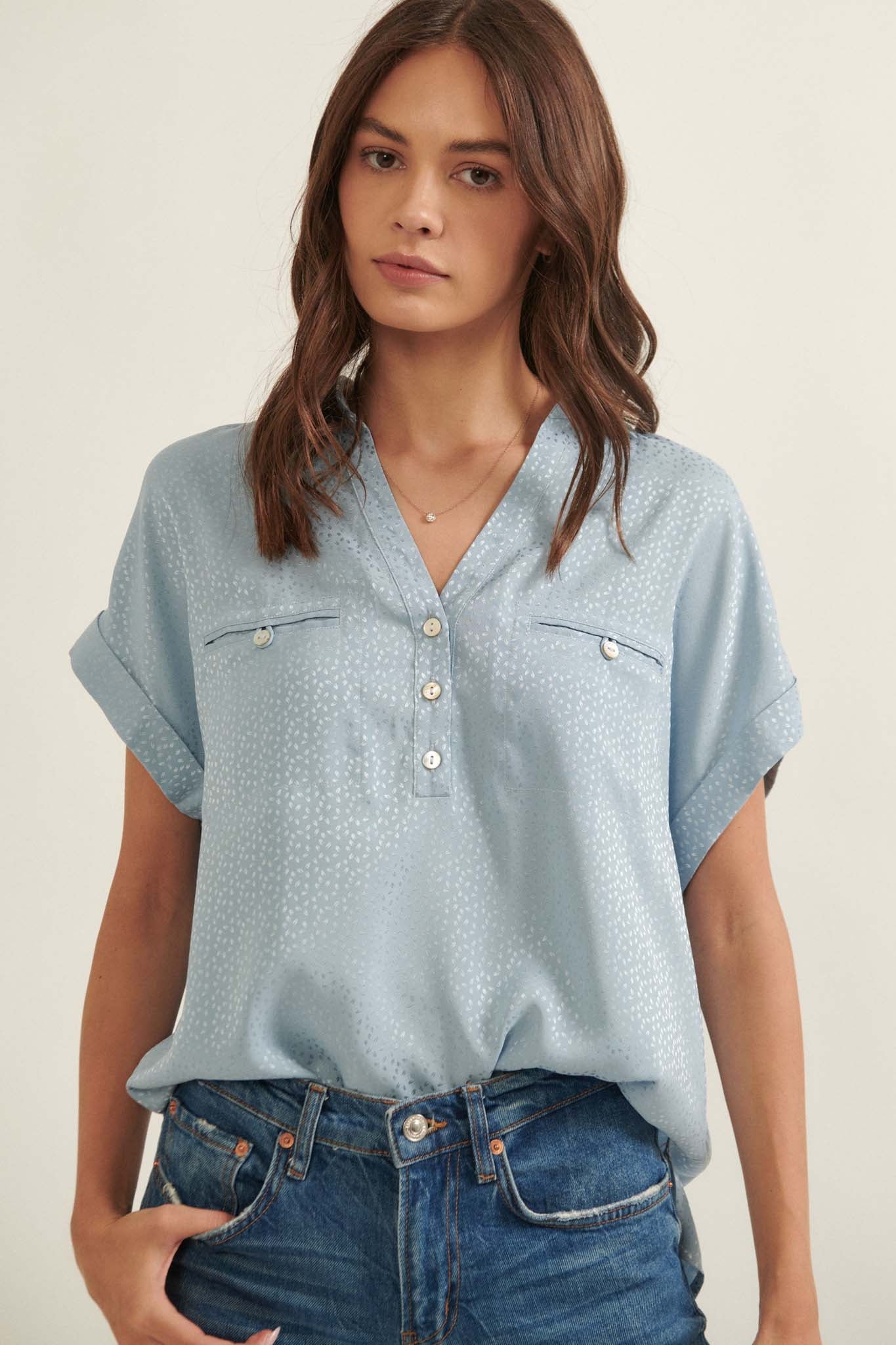 Into the Light Jacquard Dolman Blouse - ShopPromesa