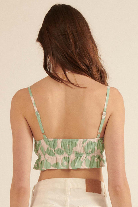 Get Growing Ruffled Floral Cropped Cami Top - ShopPromesa