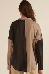 Double Trouble Colorblock Washed Satin Shirt - ShopPromesa