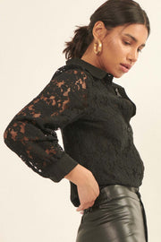 Bella Donna Floral Lace Button-Up Shirt - ShopPromesa