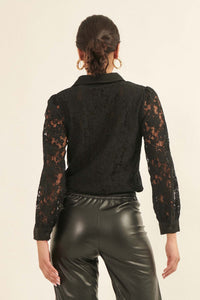 Bella Donna Floral Lace Button-Up Shirt - ShopPromesa