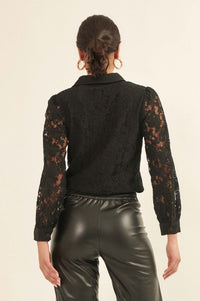 Bella Donna Floral Lace Button-Up Shirt - ShopPromesa