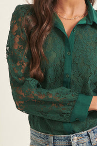 Bella Donna Floral Lace Button-Up Shirt - ShopPromesa