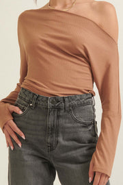 On the Verge One-Shoulder Rib-Knit Bodysuit - ShopPromesa