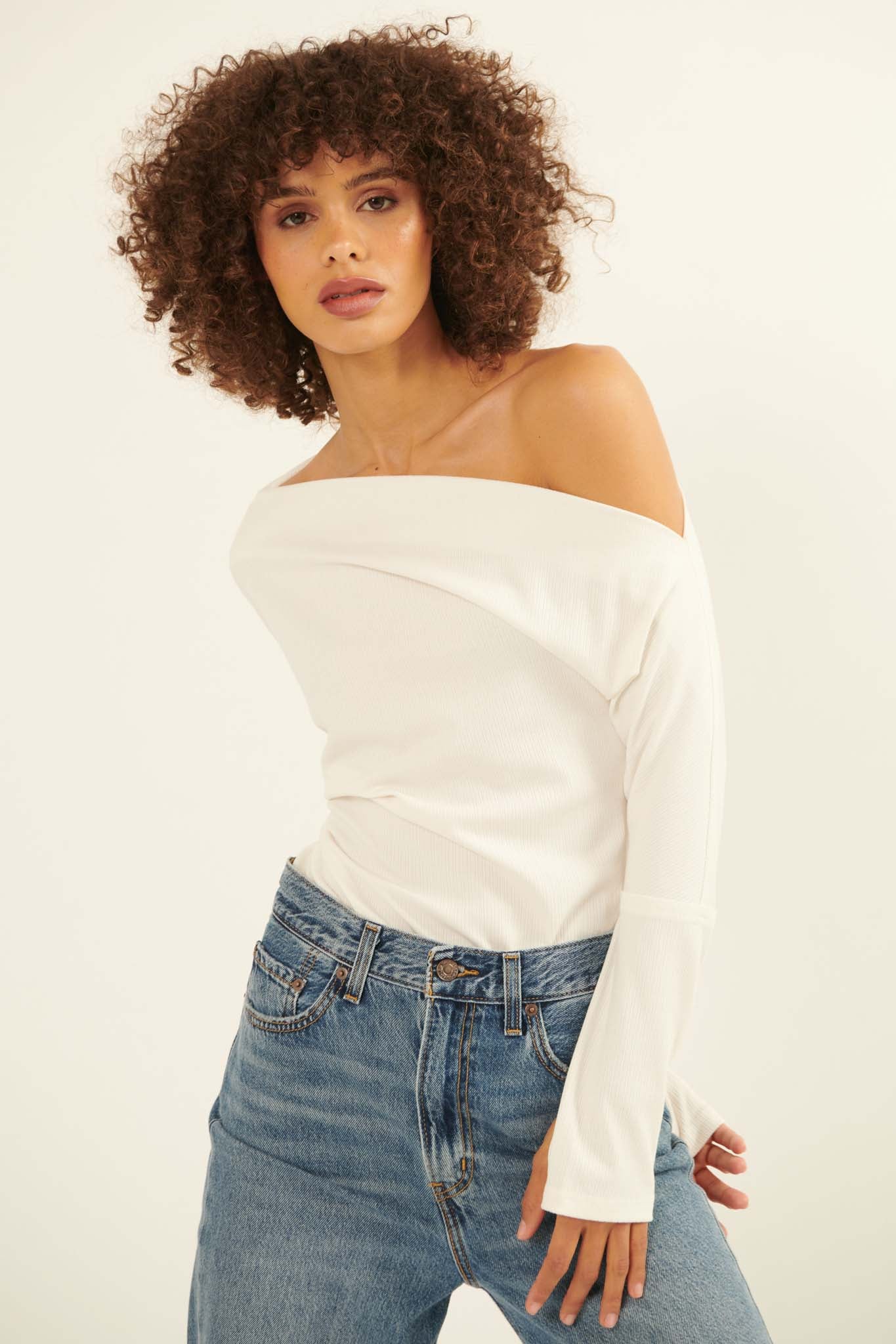 On the Verge One-Shoulder Rib-Knit Bodysuit - ShopPromesa