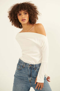 On the Verge One-Shoulder Rib-Knit Bodysuit - ShopPromesa