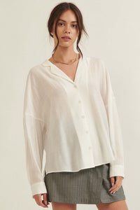 Careless Love Oversized Button-Up Crepe Shirt - ShopPromesa