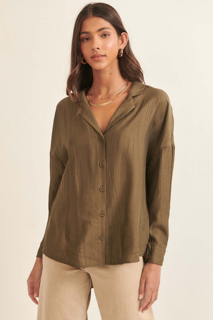 Careless Love Oversized Button-Up Crepe Shirt - ShopPromesa