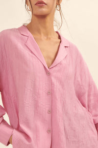 Careless Love Oversized Button-Up Crepe Shirt - ShopPromesa