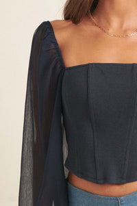 Charmed Life Long-Sleeve Corset Top - ShopPromesa