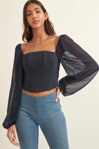 Charmed Life Long-Sleeve Corset Top - ShopPromesa