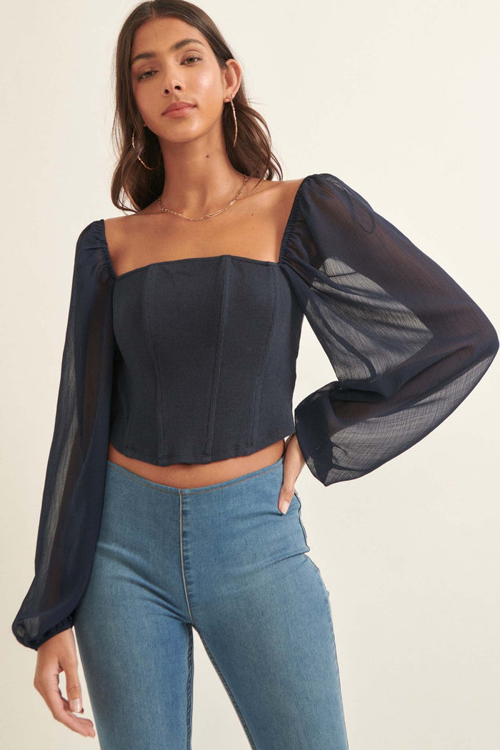 Charmed Life Long-Sleeve Corset Top - ShopPromesa