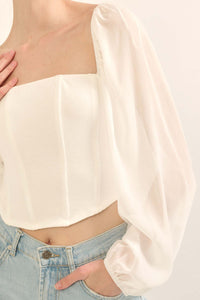 Timeless Love Long-Sleeve Cropped Corset Top - ShopPromesa