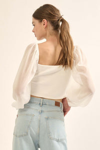 Timeless Love Long-Sleeve Cropped Corset Top - ShopPromesa