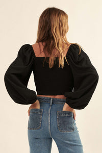 Secret Romance Long-Sleeve Corset Top - ShopPromesa