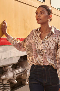 Pieces of You Floral Patchwork-Print Shirt - ShopPromesa