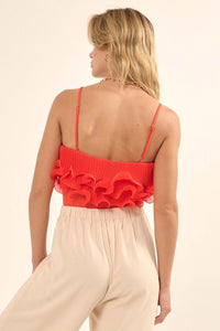 Frill It Up Pleated Ruffle Cami Bodysuit - ShopPromesa