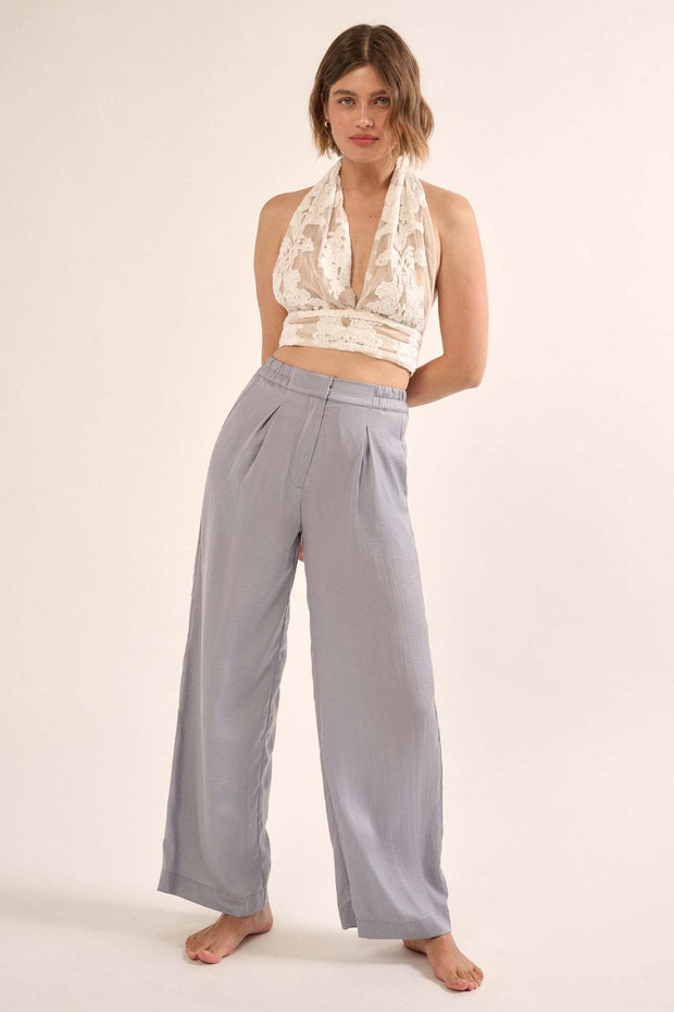 Sweet Sonata Embroidered Lace Cropped Halter Top - ShopPromesa