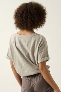 Easy Fit Vintage-Wash Slub Cotton T-Shirt Bodysuit - ShopPromesa