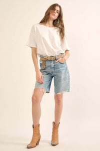 Easy Fit Vintage-Wash Slub Cotton T-Shirt Bodysuit - ShopPromesa