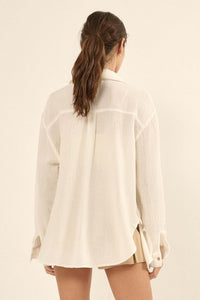 Clean Slate Crinkle Cotton Button-Up Pocket Shirt - ShopPromesa