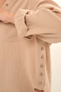 Clean Slate Crinkle Cotton Button-Up Pocket Shirt - ShopPromesa