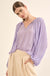 Angelic Heart Pleated Balloon-Sleeve Chiffon Top - ShopPromesa