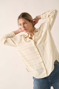 Line of Sight Striped Button-Up Pocket Shirt - ShopPromesa