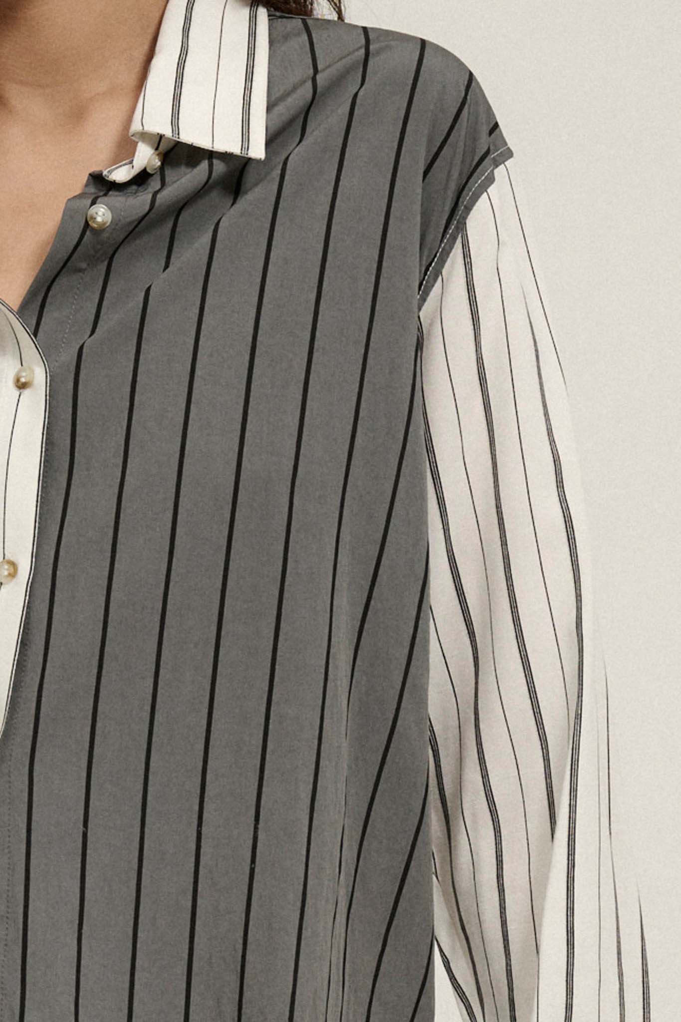 First in Line Colorblock Striped Button-Up Shirt - ShopPromesa