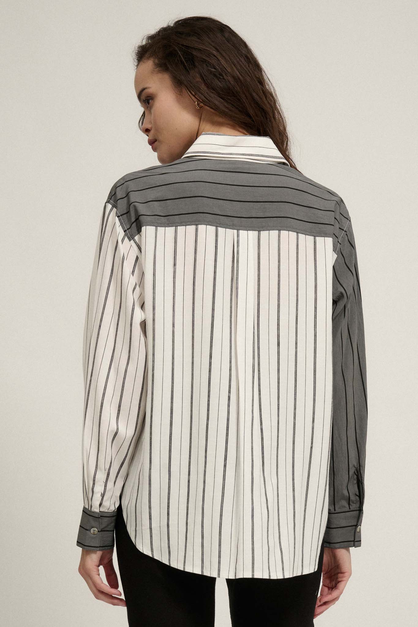 First in Line Colorblock Striped Button-Up Shirt - ShopPromesa