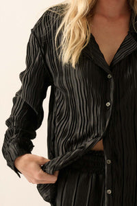 Changing Tides Pleated Button-Up Shirt - ShopPromesa