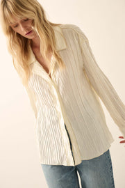 Changing Tides Pleated Button-Up Shirt - ShopPromesa